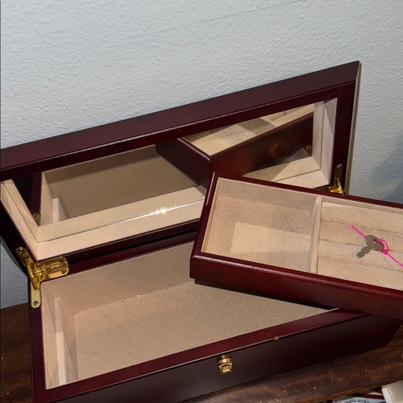 Things Remembered Elegant Wooden Jewelry Box with Mirror - Picture 2 of 6
